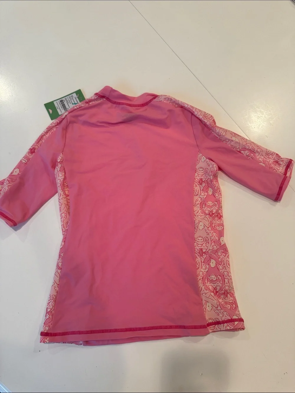 Lilly Pulitzer Pink Palm Tree Kids Rashguard